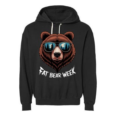 Fat Bear Week Retro Bear Sunglasses Nature Lovers Garment-Dyed Fleece Hoodie
