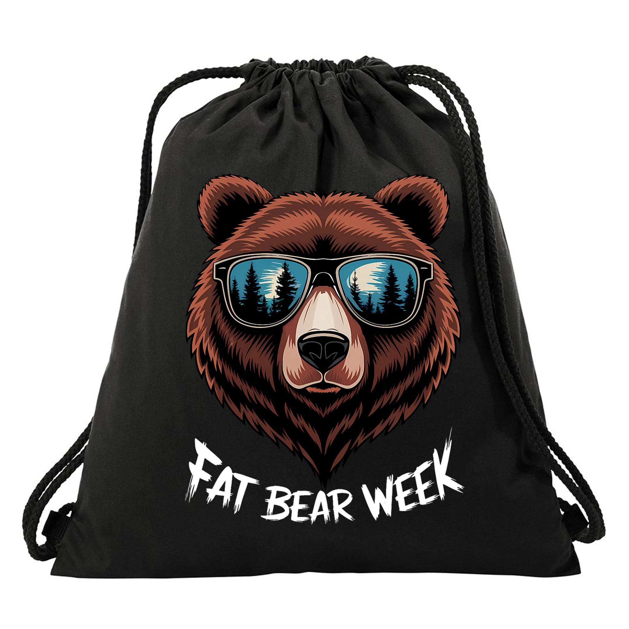 Fat Bear Week Retro Bear Sunglasses Nature Lovers Drawstring Bag