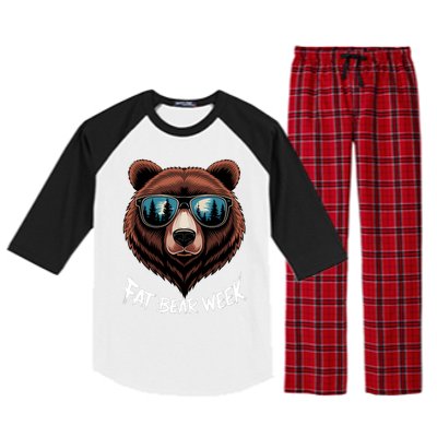 Fat Bear Week Retro Bear Sunglasses Nature Lovers Raglan Sleeve Pajama Set