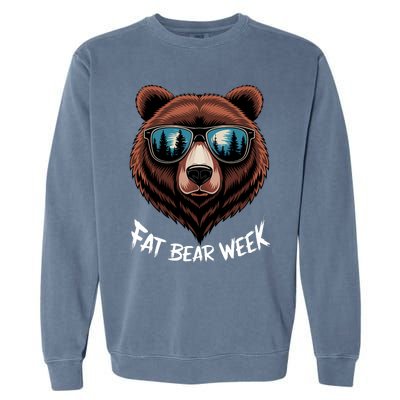 Fat Bear Week Retro Bear Sunglasses Nature Lovers Garment-Dyed Sweatshirt