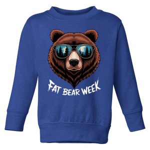 Fat Bear Week Retro Bear Sunglasses Nature Lovers Toddler Sweatshirt