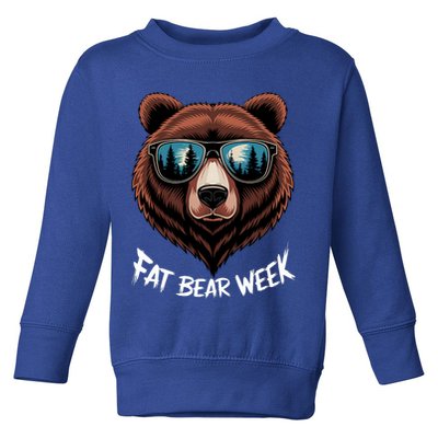 Fat Bear Week Retro Bear Sunglasses Nature Lovers Toddler Sweatshirt