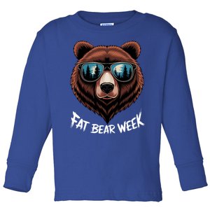 Fat Bear Week Retro Bear Sunglasses Nature Lovers Toddler Long Sleeve Shirt