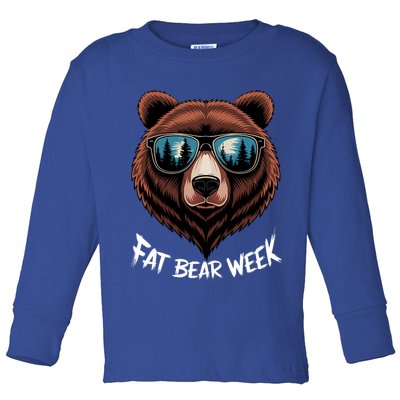 Fat Bear Week Retro Bear Sunglasses Nature Lovers Toddler Long Sleeve Shirt
