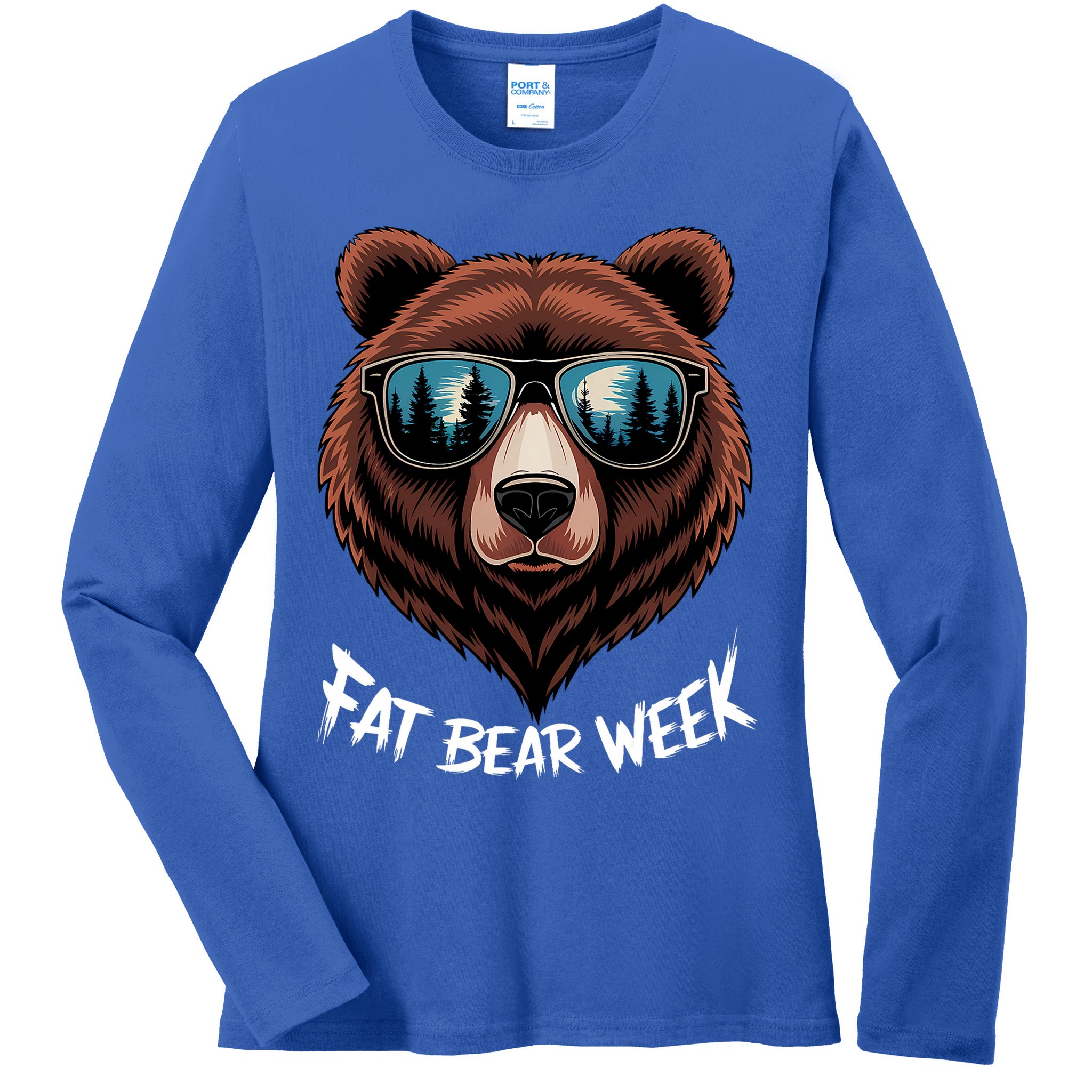Fat Bear Week Retro Bear Sunglasses Nature Lovers Ladies Long Sleeve Shirt