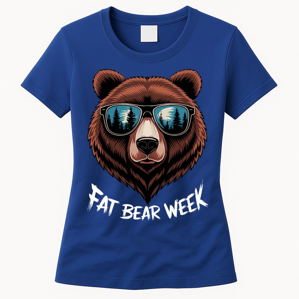 Fat Bear Week Retro Bear Sunglasses Nature Lovers Womens T-Shirt