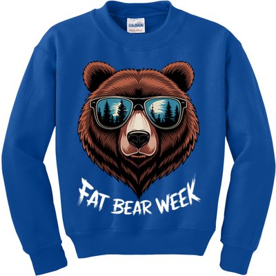 Fat Bear Week Retro Bear Sunglasses Nature Lovers Kids Sweatshirt