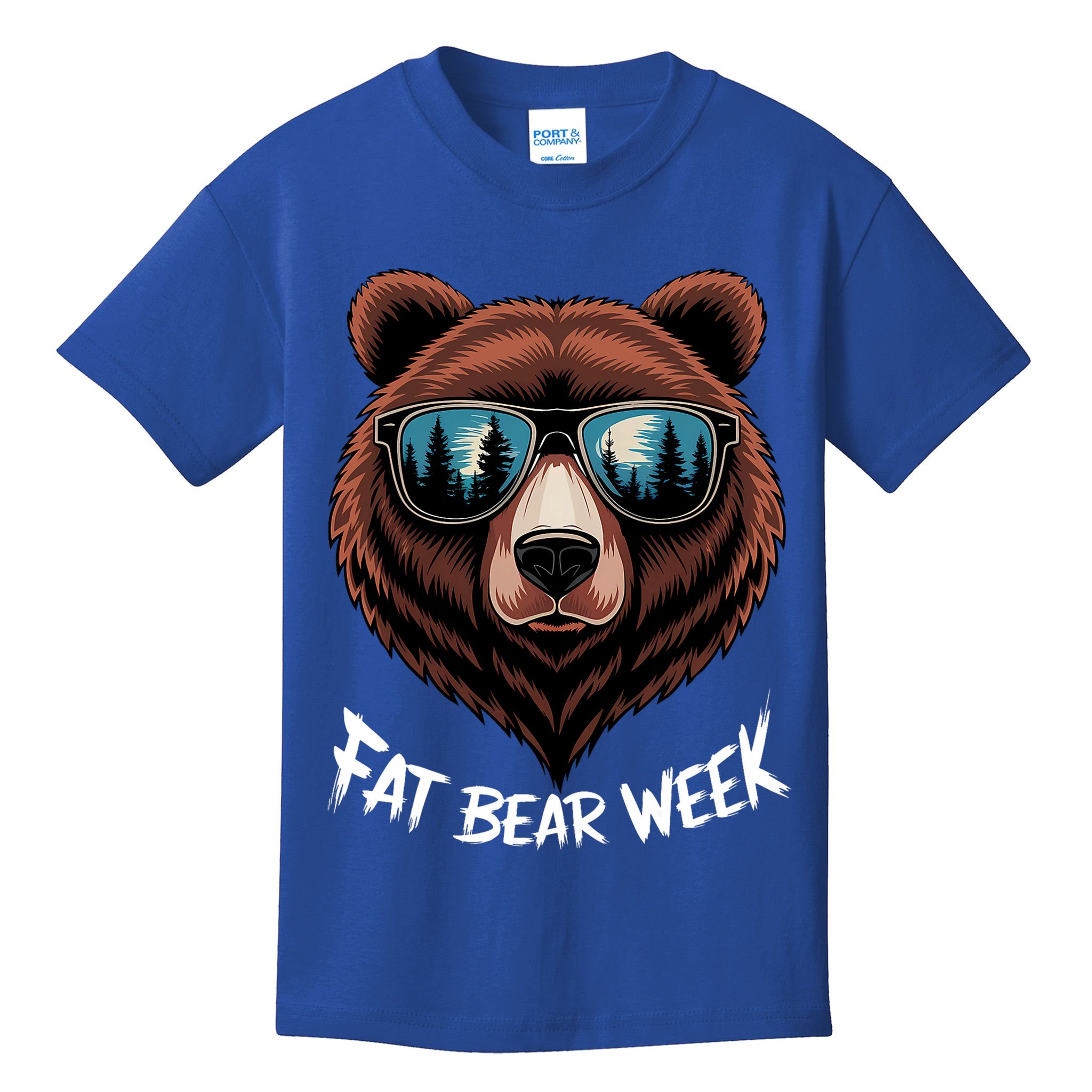 Fat Bear Week Retro Bear Sunglasses Nature Lovers Kids T-Shirt