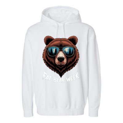 Fat Bear Week Retro Bear Sunglasses Nature Lovers Garment-Dyed Fleece Hoodie