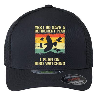 Funny Bird Watching Design For Men Women Birding Retirement Flexfit Unipanel Trucker Cap