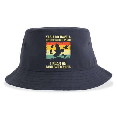 Funny Bird Watching Design For Men Women Birding Retirement Sustainable Bucket Hat