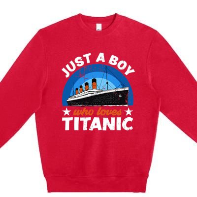 For Boys Who Just Love The RMS Titanic Premium Crewneck Sweatshirt