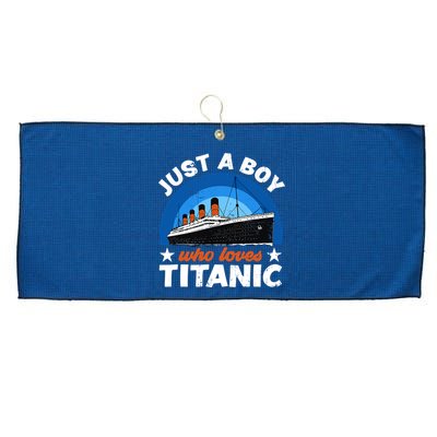 For Boys Who Just Love The RMS Titanic Large Microfiber Waffle Golf Towel
