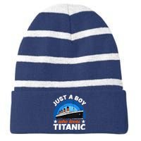 For Boys Who Just Love The RMS Titanic Striped Beanie with Solid Band