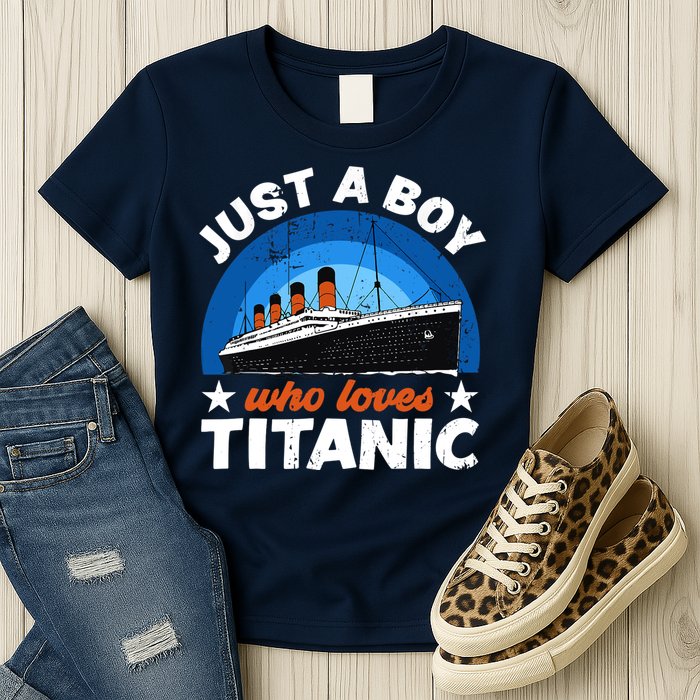 For Boys Who Just Love The RMS Titanic Womens T-Shirt
