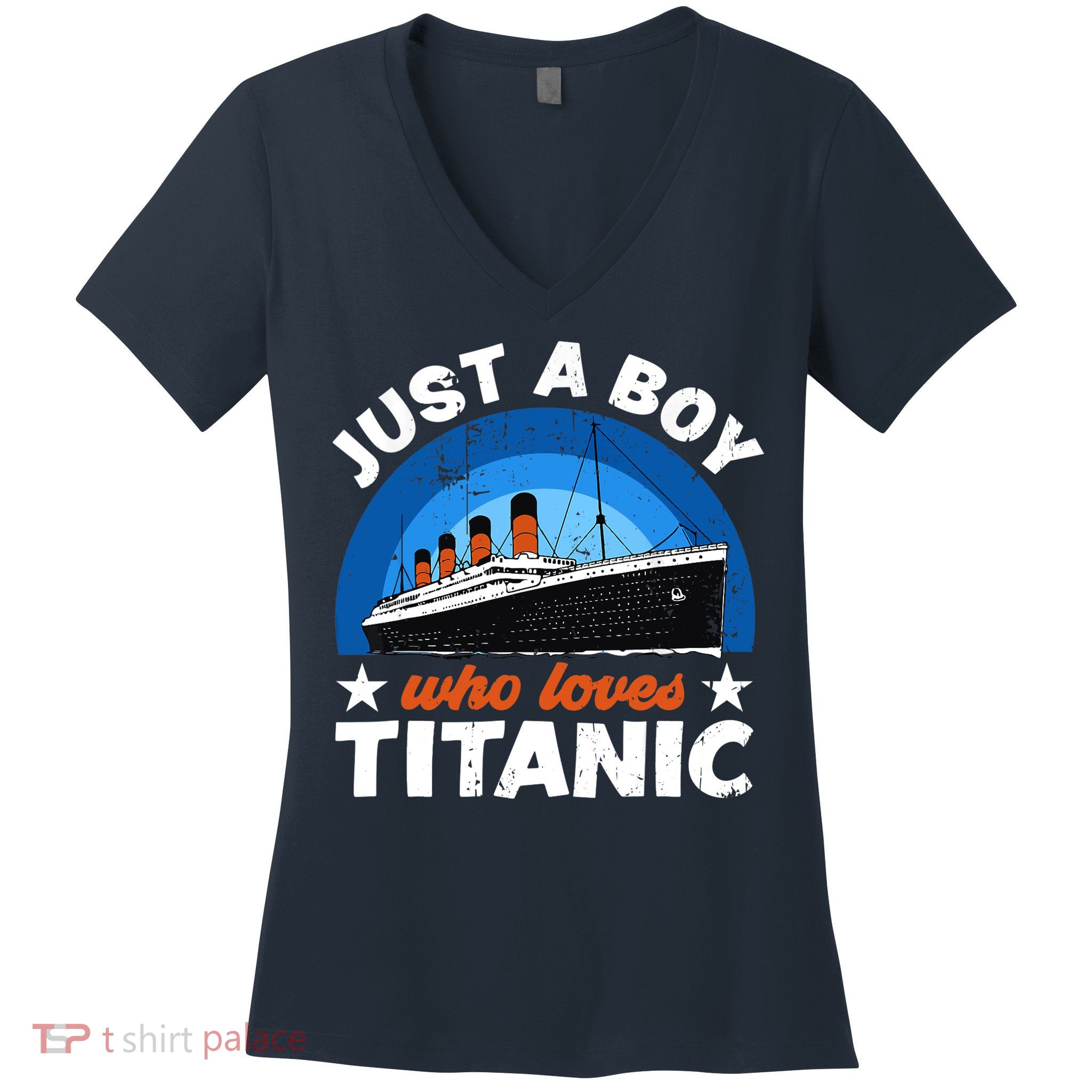 For Boys Who Just Love The RMS Titanic Women's V-Neck T-Shirt