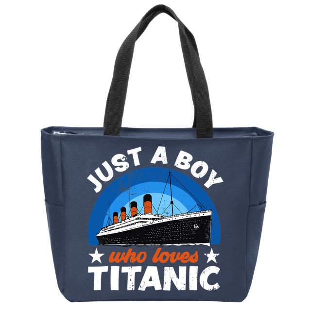 For Boys Who Just Love The RMS Titanic Zip Tote Bag