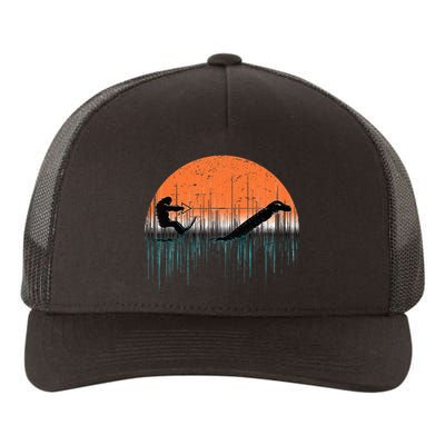 Funny Bigfoot Water Skiing With Loch Ness Monster Bigfoot Yupoong Adult 5-Panel Trucker Hat