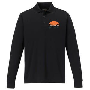 Funny Bigfoot Water Skiing With Loch Ness Monster Bigfoot Performance Long Sleeve Polo