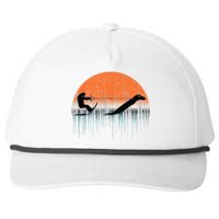 Funny Bigfoot Water Skiing With Loch Ness Monster Bigfoot Snapback Five-Panel Rope Hat