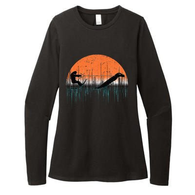 Funny Bigfoot Water Skiing With Loch Ness Monster Bigfoot Womens CVC Long Sleeve Shirt