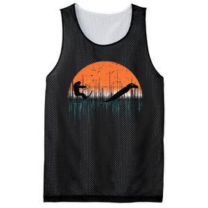 Funny Bigfoot Water Skiing With Loch Ness Monster Bigfoot Mesh Reversible Basketball Jersey Tank