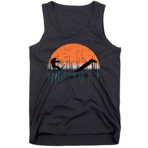 Funny Bigfoot Water Skiing With Loch Ness Monster Bigfoot Tank Top