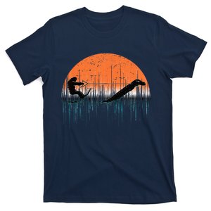 Funny Bigfoot Water Skiing WithLoch Ness Monster Bigfoot T-Shirt