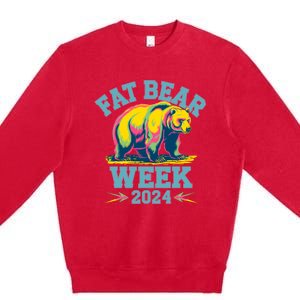 Fat Bear Week 2024 Grazer Animal Lover Alaska Katmai Nature Premium Crewneck Sweatshirt