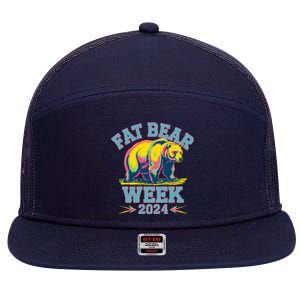 Fat Bear Week 2024 Grazer Animal Lover Alaska Katmai Nature 7 Panel Mesh Trucker Snapback Hat