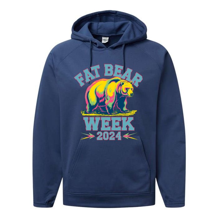 Fat Bear Week 2024 Grazer Animal Lover Alaska Katmai Nature Performance Fleece Hoodie