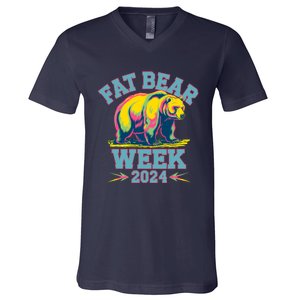 Fat Bear Week 2024 Grazer Animal Lover Alaska Katmai Nature V-Neck T-Shirt