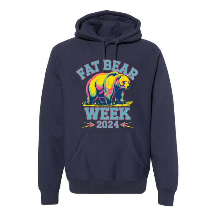 Fat Bear Week 2024 Grazer Animal Lover Alaska Katmai Nature Premium Hoodie