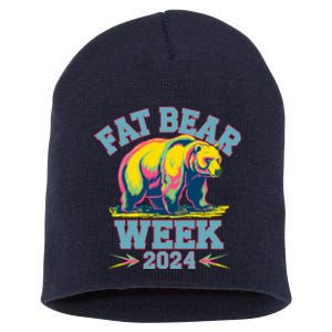 Fat Bear Week 2024 Grazer Animal Lover Alaska Katmai Nature Short Acrylic Beanie