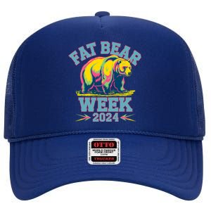 Fat Bear Week 2024 Grazer Animal Lover Alaska Katmai Nature High Crown Mesh Back Trucker Hat