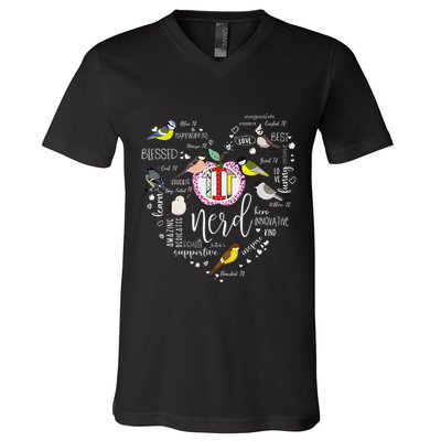 Funny Bird Watching Tits Women Tit Nerd Birder Birdwatching V-Neck T-Shirt