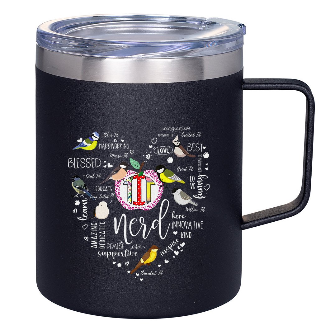 Funny Bird Watching Tits Women Tit Nerd Birder Birdwatching 12oz Stainless Steel Coffee Mug
