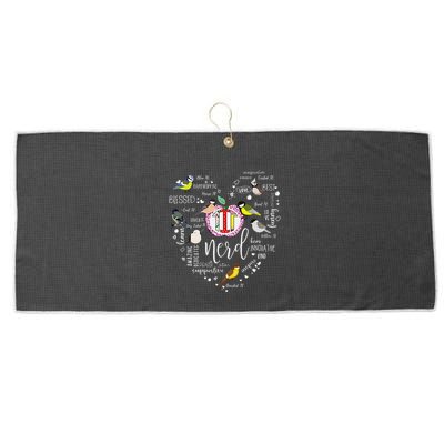 Funny Bird Watching Tits Women Tit Nerd Birder Birdwatching Large Microfiber Waffle Golf Towel