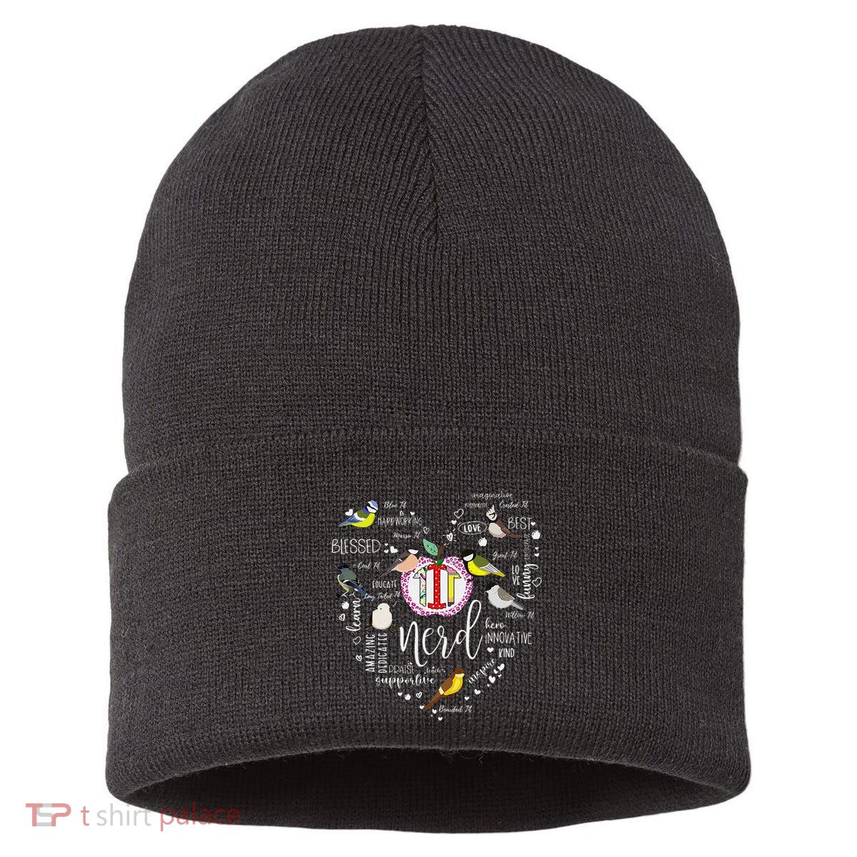 Funny Bird Watching Tits Women Tit Nerd Birder Birdwatching Sustainable Knit Beanie
