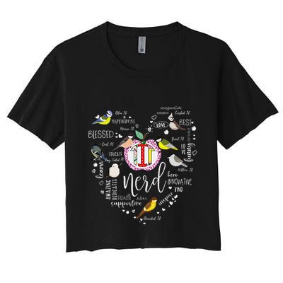 Funny Bird Watching Tits Women Tit Nerd Birder Birdwatching Crop Top