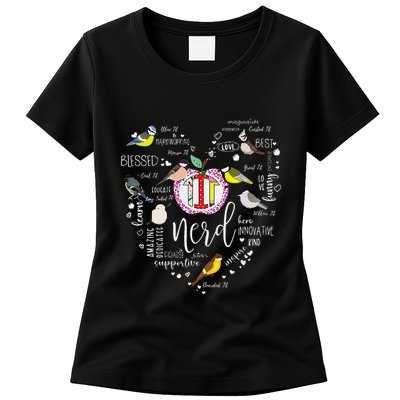 Funny Bird Watching Tits Women Tit Nerd Birder Birdwatching Womens T-Shirt