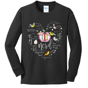 Funny Bird Watching Tits Women Tit Nerd Birder Birdwatching Kids Long Sleeve Shirt