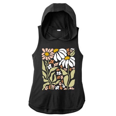 Flowers Boho Wildflowers Floral Nature Ladies PosiCharge Tri-Blend Wicking Draft Hoodie Tank