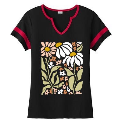 Flowers Boho Wildflowers Floral Nature Ladies Halftime Notch Neck Tee