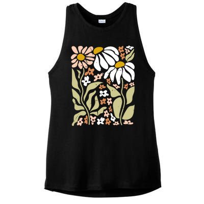 Flowers Boho Wildflowers Floral Nature Ladies PosiCharge Tri-Blend Wicking Tank