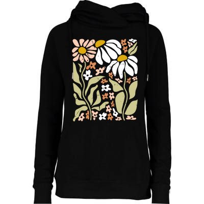 Flowers Boho Wildflowers Floral Nature Womens Funnel Neck Pullover Hood