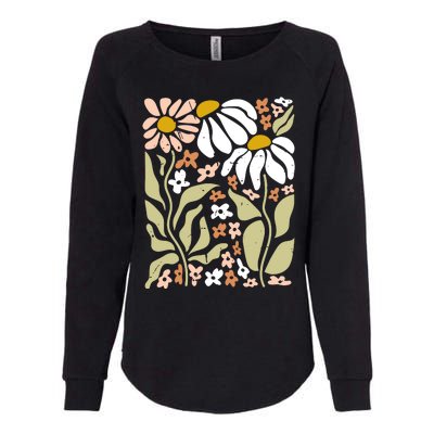 Flowers Boho Wildflowers Floral Nature Womens California Wash Sweatshirt