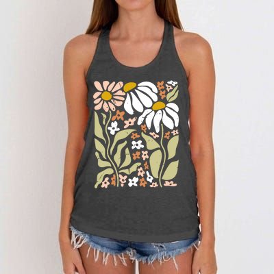 Flowers Boho Wildflowers Floral Nature Women's Knotted Racerback Tank