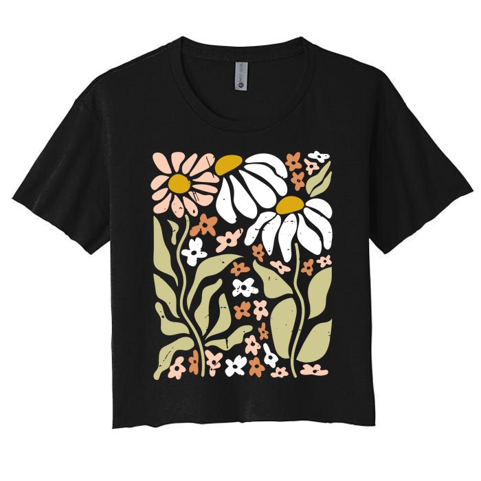 Flowers Boho Wildflowers Floral Nature Women's Crop Top Tee