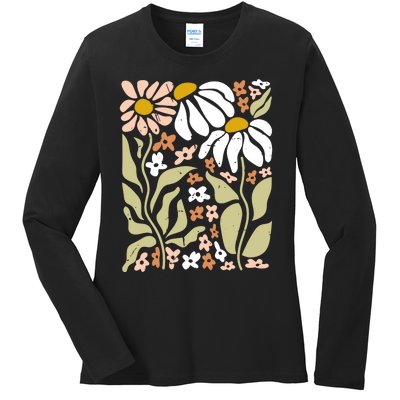 Flowers Boho Wildflowers Floral Nature Ladies Long Sleeve Shirt